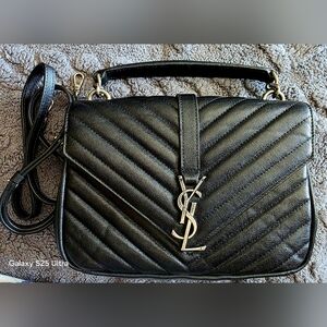 Black Chevron Leather Shoulder Bag